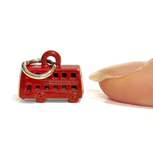Red London England Double Decker Bus Bracelet Charm Pendant Metal Cute UK Mini - Picture 8 of 10